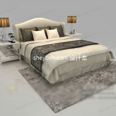 双人床免费3d模型下载