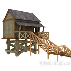 木质小屋3d模型下载