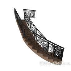 欧式楼梯栏杆扶手3d模型下载