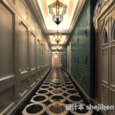 欧式酒店走廊3d模型下载