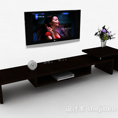 挂壁式液晶电视机3d模型下载