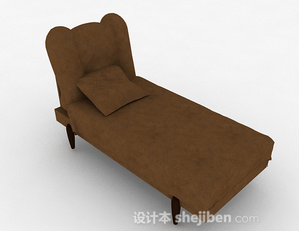 现代风棕色单人沙发