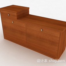 单层木质储物柜3d模型下载