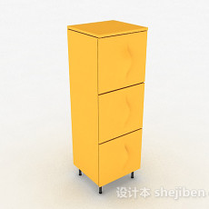 时尚黄色储物柜3d模型下载