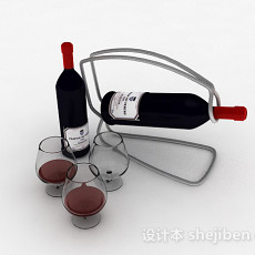 黑色瓶包装红酒3d模型下载
