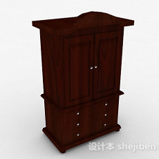 棕色木质双层柜3d模型下载
