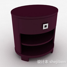 紫色家居床头柜3d模型下载