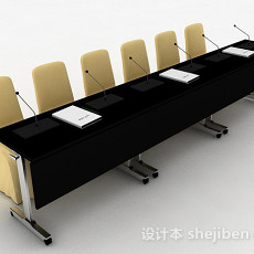 演讲桌椅组合3d模型下载