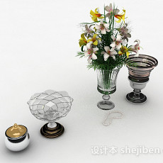 家居玻璃制品花瓶3d模型下载