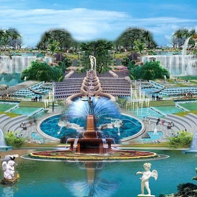 欧式园林喷泉效果图大全