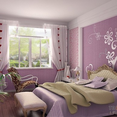 欧式风格女孩子的卧室效果图