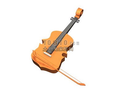 提琴3Dmax模型-3d木制仿真模型