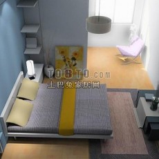 简单卧室3d模型下载