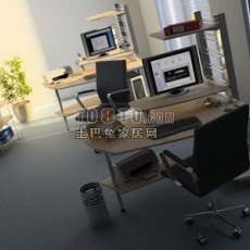 小型办公室3d模型下载