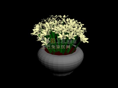 盆栽花3d模型下载