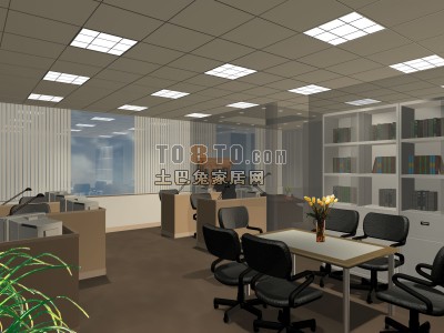 办公室空间3d模型下载