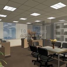 办公室空间3d模型下载