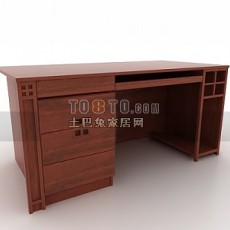 新中式书桌子3d模型下载