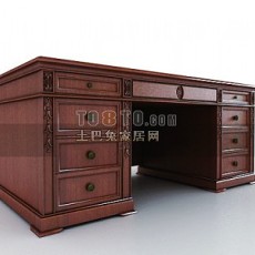 古典中式书桌子3d模型下载