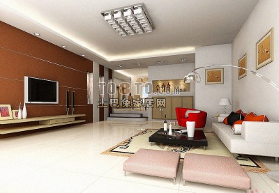 客厅3D模型-室内空间模型