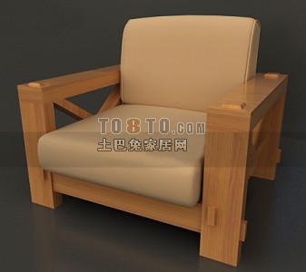 中式休闲实木沙发