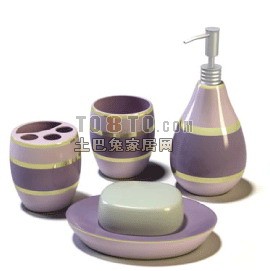 化妆品，瓶子，香皂盒等洗浴用品3D模型2-5套