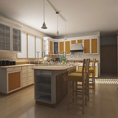 现代厨房843d模型下载