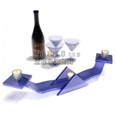 酒杯-红酒-烛台打包3d模型下载