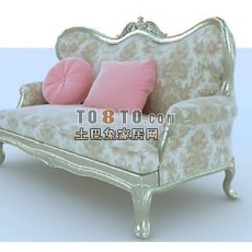 欧式米色双人沙发3d模型下载