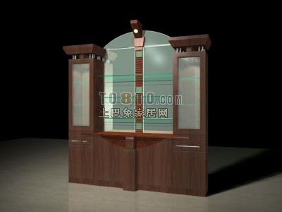 中式酒柜3d模型下载