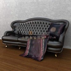 欧式多人沙发3d模型下载