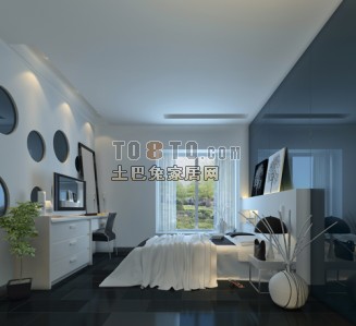 现代卧室3D模型22