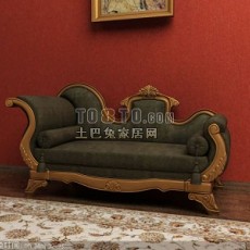 贵妃椅双人沙发3d模型下载