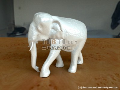 白色大象陈设品3d模型下载