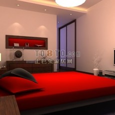 中式卧室3d模型下载