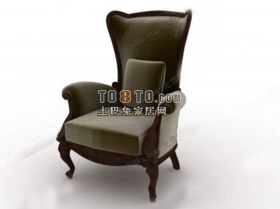 棕色的欧式布艺沙发图片3d模型