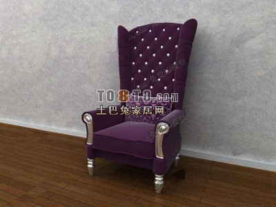 高背欧式沙发椅模型