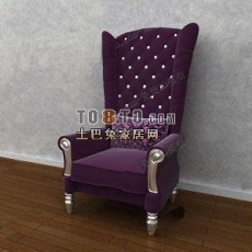 高背欧式沙发椅3d模型下载
