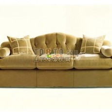 淡黄色中式沙发3d模型下载