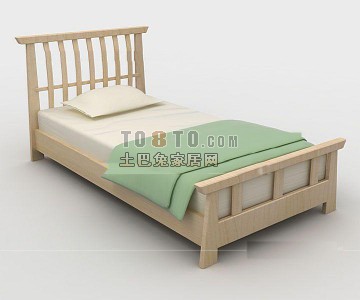 单人儿童床3d模型下载