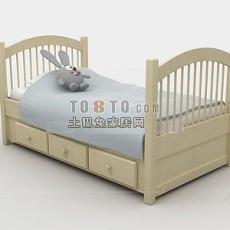 可爱的单人儿童床3d模型下载