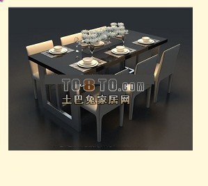 时尚餐桌3D模型2