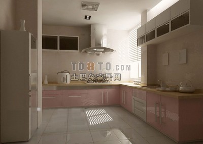 现代厨房3D模型7