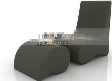 灰色个性现代中式沙发模型