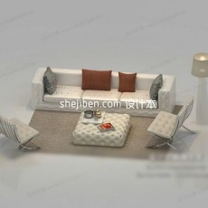 欧式组合沙发3d模型下载