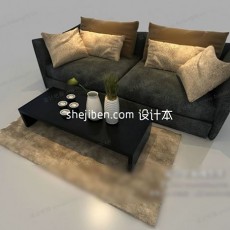 双人沙发免费3d模型下载