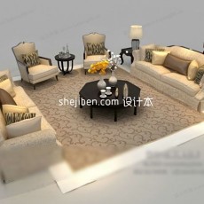 欧式沙发3d模型下载