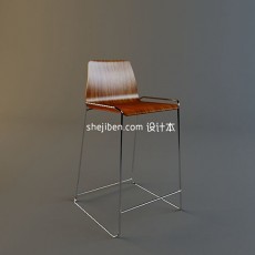 简单造型吧台椅3d模型下载