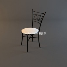 黑白配圆椅子库免费3d模型下载