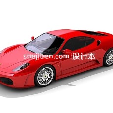 红色法拉利汽车3d模型下载